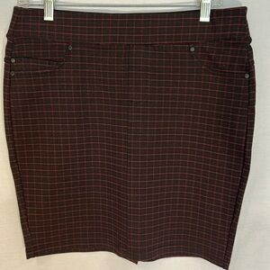 LIVERPOOL Jeans Burgundy and Black Plaid Skirt
